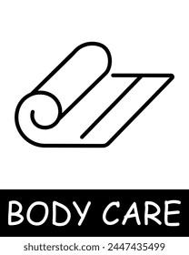 Towel icon. Essence of body care, health, and beauty, girl, woman, skin care, simplicity, physical health and self confidence. Korean cosmetics and personal care concept.