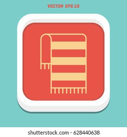 Towel, the towel icon. Flat design, vector.