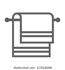 towel icon flat illustration, stock vector 