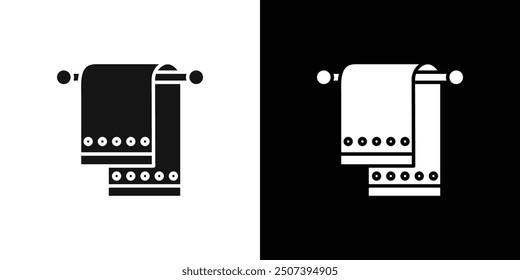 towel icon Flat vector set outline