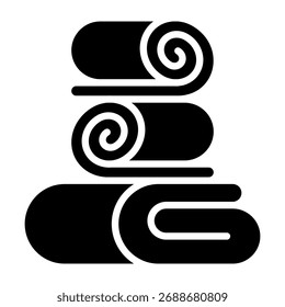 Ilustración vectorial de estilo de glifo de icono de toalla
