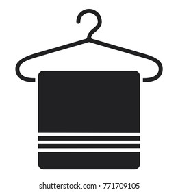 towel icon, hanger icon, flat design hanger and towel concept