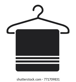 towel icon, hanger icon, flat design hanger and towel concept