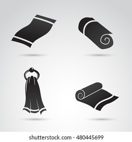 Towel Icon Isolated On White Background. Vector Art.