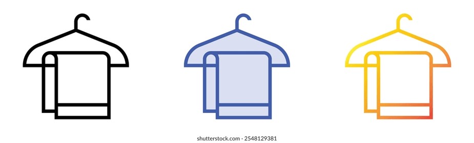 towel icon. Linear, Blue Fill and Gradient Style Design Isolated On White Background