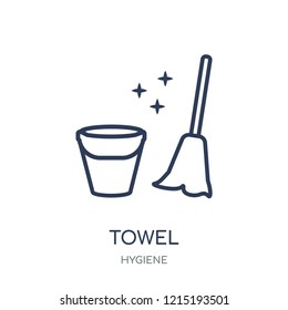 Towel icon. Towel linear symbol design from Hygiene collection. Simple outline element vector illustration on white background.
