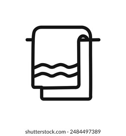 towel icon linear vector graphics sign