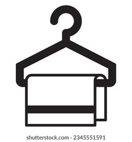 Towel icon or logo illustration black style