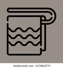 Handtuchsymbol oder Logo-Illustration, Vektorgrafik mit gewellter Linie. Perfekte Verwendung für i, website, muster, design, etc.