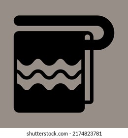 Handtuchsymbol oder Logo-Illustration, Vektorgrafik mit gewellter Linie. Perfekte Verwendung für i, website, muster, design, etc.