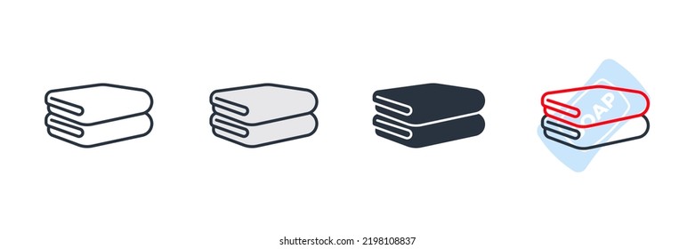 towel icon logo vector illustration. Folded towels symbol template for graphic and web design collection