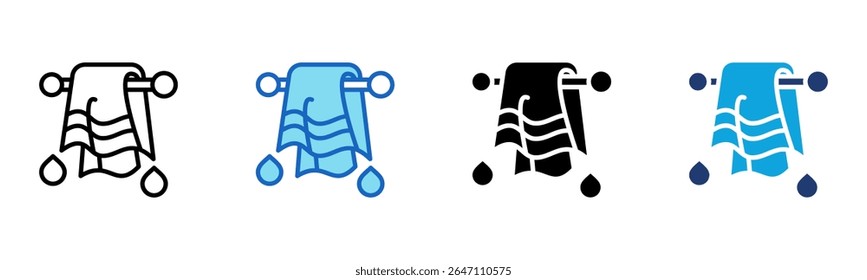 Ícone de toalha Ilustração de vetor de estilo múltiplo