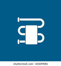 Towel Icon On Blue Background