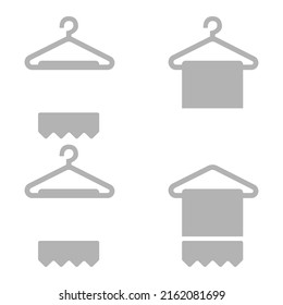 icono de toalla en el colgador, ilustración vectorial
