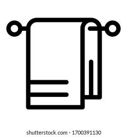 Towel icon. Outline towel vector icon for web design isolated on white background