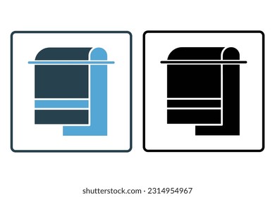 towel icon. icon related to bathroom, hygiene. Solid icon style design. Simple vector design editable