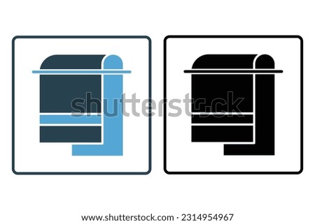 towel icon. icon related to bathroom, hygiene. Solid icon style design. Simple vector design editable