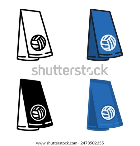 Towel icon represents an absorbent cloth used to dry off sweat during sports activities.
