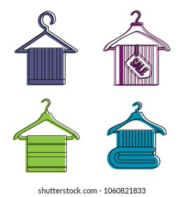 Towel icon set. Color outline set of towel vector icons for web design isolated on white background