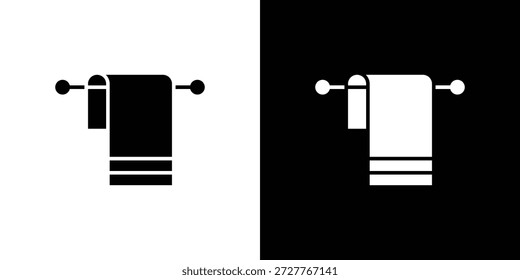 Handtuchsymbol. flache Symbolsammlung. flache Linie Silhouette Set.