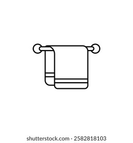 Towel icon set Flat isolated outline sign