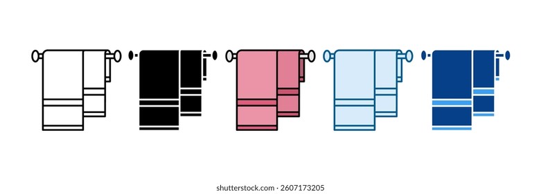 Towel Icon Set Multiple Style Collection