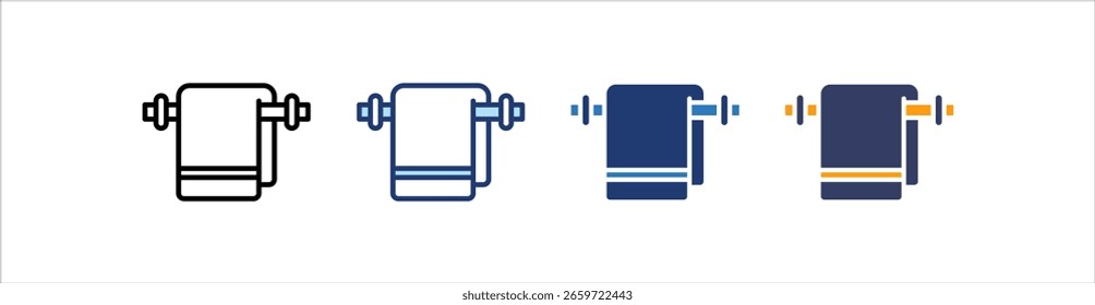 Towel Icon Set Multiple Style Collection