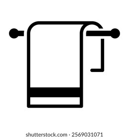 Towel icon vector. Bathroom illustration sign. Home textile symbol or logo.