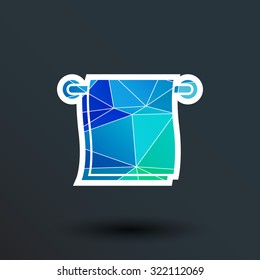towel icon vector button logo symbol concept.