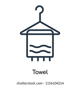 Towel icon vector isolated on white background, Towel transparent sign , thin symbols or lined elements in outline style