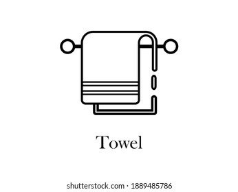Towel icon vector. Linear style sign for mobile concept and web design. Towel symbol illustration. Pixel vector graphics - Vector.
