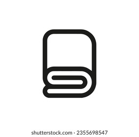 Towel icon vector. Linear style sign for mobile concept and web design. Towel symbol illustration. Pixel vector graphics - Vector.