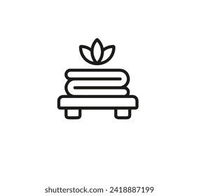 Towel icon vector. Linear style sign for mobile concept and web design. Towel symbol illustration. Pixel vector graphics - Vector.	