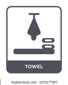 towel icon vector on white background, towel trendy filled icons from Furniture and household collection, towel simple element illustration