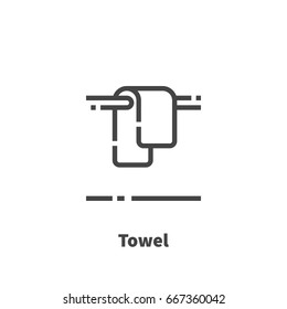 Towel icon, vector symbol in line style isolated on white background. Editable stroke 48x48 pixel perfect.