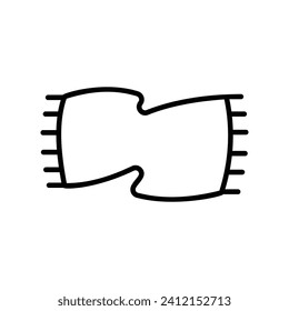 Handtuchsymbol auf weißem Hintergrund, Vektorgrafik