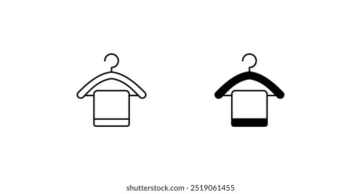 ícone de toalha com fundo branco vetor ilustração stock
