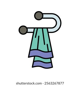 towel icon with white background vector stock illustration