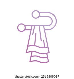 towel icon with white background vector stock illustration