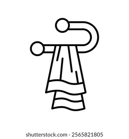 towel icon with white background vector stock illustration