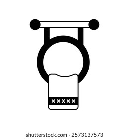 towel icon with white background vector stock illustration
