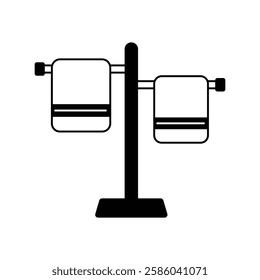 towel icon with white background vector stock illustration