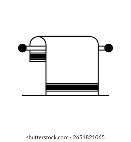 ícone de toalha com fundo branco vetor ilustração stock