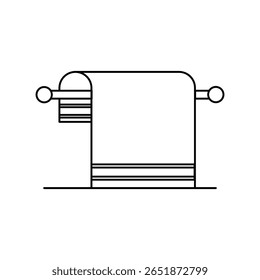 ícone de toalha com fundo branco vetor ilustração stock