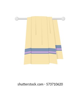 Towel, icon towel, wipe oneself, bathroom. Flat design, vector illustration, vector.