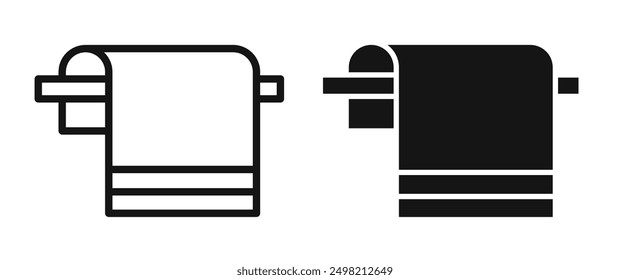 Toalla Iconicon colección de Vector en estilo delineado y sólido