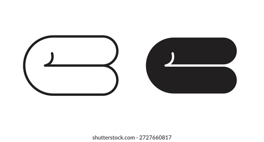 Iconos de toalla colección. Iconos planos lineales delgados y negros