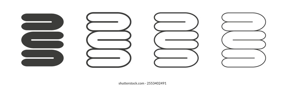 Towel icons collection. vector set in black color