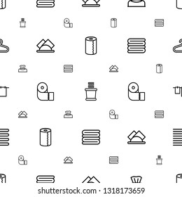 towel icons pattern seamless white background. Included editable outline paper towel, towels, baby napkin, napkin, cloth hanging, hanger icons. towel icons for web and mobile.