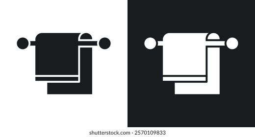 Towel icons in solid black and white colors